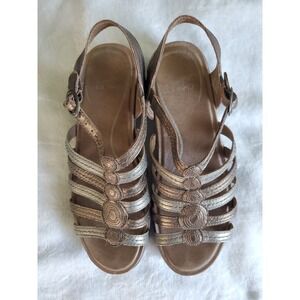 Dansko Drea Fisherman Strappy Wedge Sandals Shoes Size 37  EXCELLENT BARELY WORN